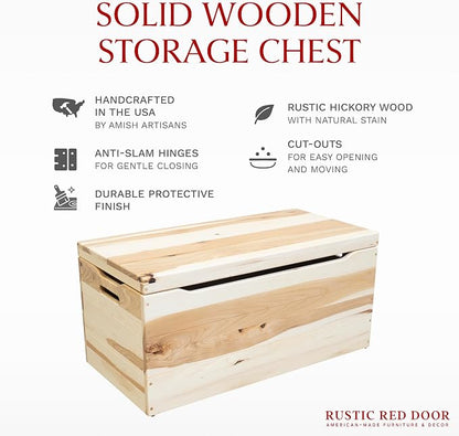 Amish Made Wooden Storage Chest Trunk Box - Image 2