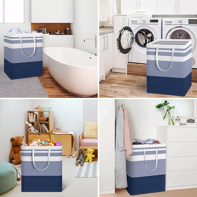 HomeHacks 2-Pack Large Laundry Basket, Waterproof, Freestanding Laundry Hamper - Image 6