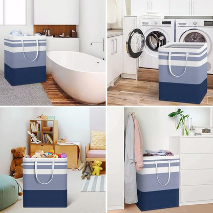 HomeHacks 2-Pack Large Laundry Basket, Waterproof, Freestanding Laundry Hamper - Image 6
