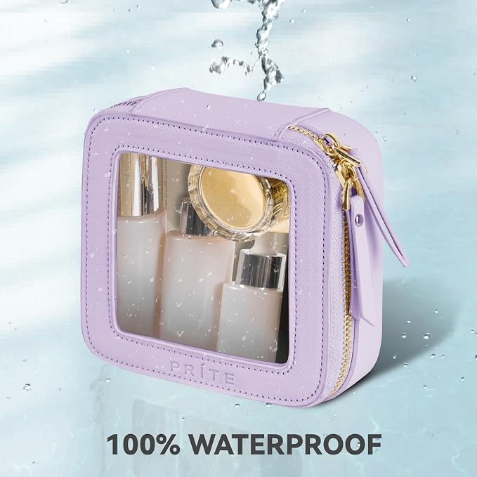 Prite Small Makeup Bag for Women Portable Clear Makeup Bag Cute Mini Waterproof - Image 5