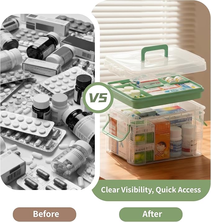 2-Pack Clear Medicine Storage Box Set - Image 4