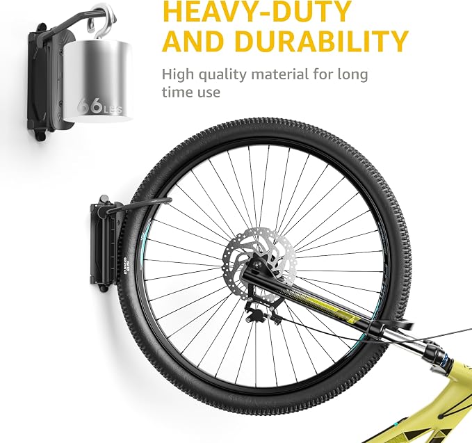 monTEK Swivel Bike Wall Mount – 2 Pack Garage Bike Hanger & Space-Saving - Image 3