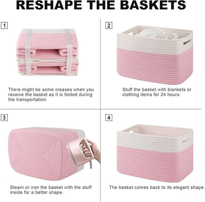 4 Pack Storage Baskets for Organizing, Woven Baskets for Shelves - Image 6