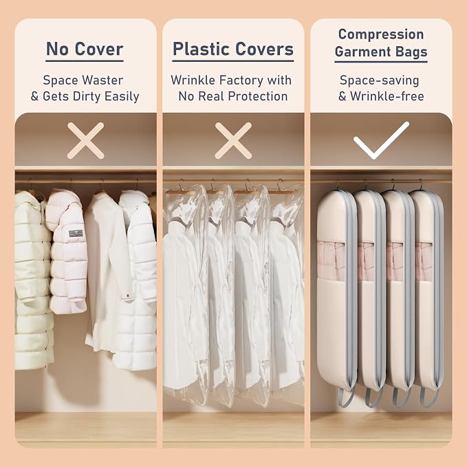 DIMJ 2 Pack 43" Garment Bags for Hanging Clothes - Image 4