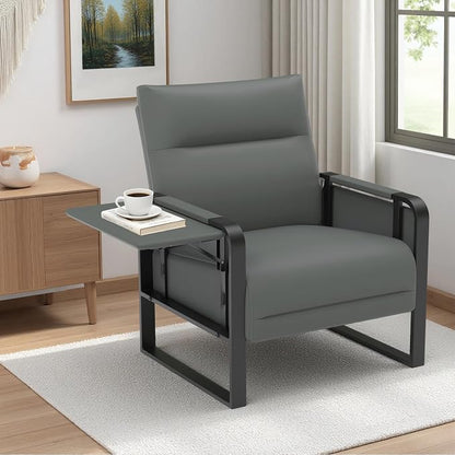 Upholstered Accent Sofa, Modern Faux Leather Chair by Tbillionnext