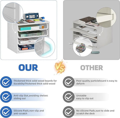 Simple Trending Desk File Organizers, 4-Tier Letter Tray Paper Organizer - Image 5
