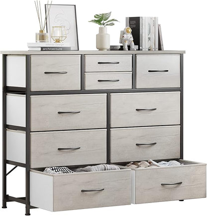 LUMTOK 10 Drawers Dresser with Fabric Bins by LUMTOK