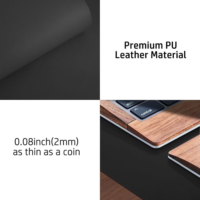 Aothia Leather Desk Pad Protector, Mouse Pad, Office Desk Mat, Non-Slip PU - Image 8