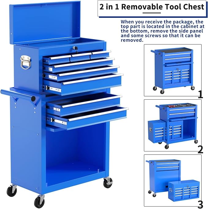 8-Drawer High Capacity Rolling Tool Box - Image 6