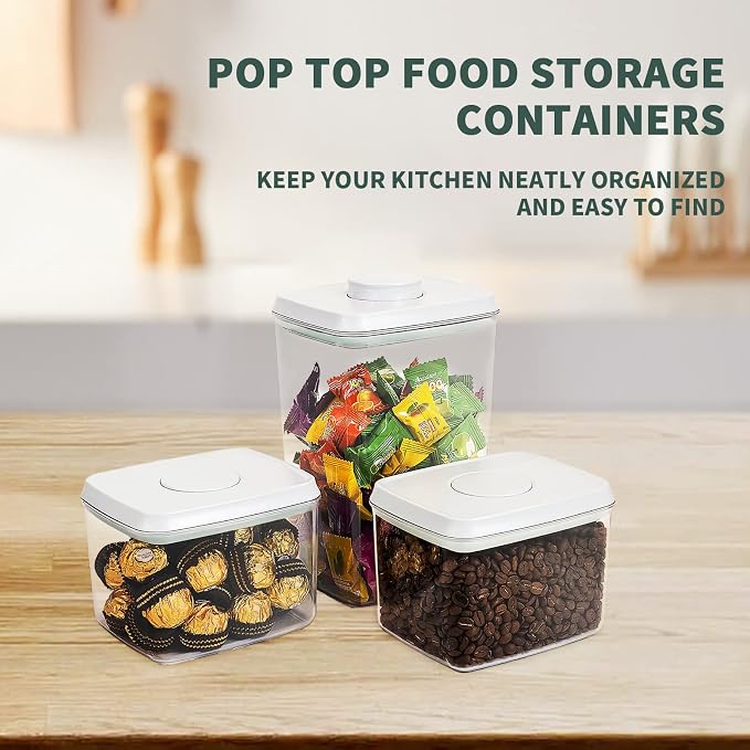 Pop Top Food Storage Containers, 3-Piece Pantry Containers - Image 2