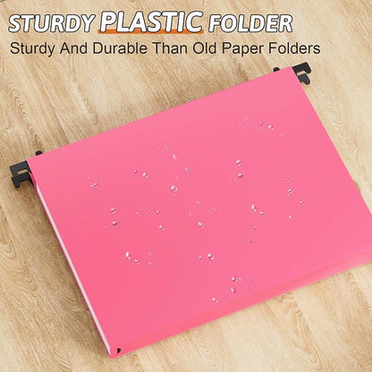 Plastic Hanging File Folders Letter Size, Heavy Duty 1 Inch Expansion, 12 Pack - Image 2