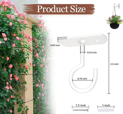 50Pack Ceiling Hooks Bulk for Hanging Plants, 2.5 inches White - Image 2