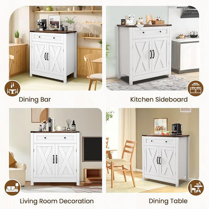 GRUSIGN 30" Coffee Bar Station, Kitchen Sideboard Buffet Cabinet - Image 7