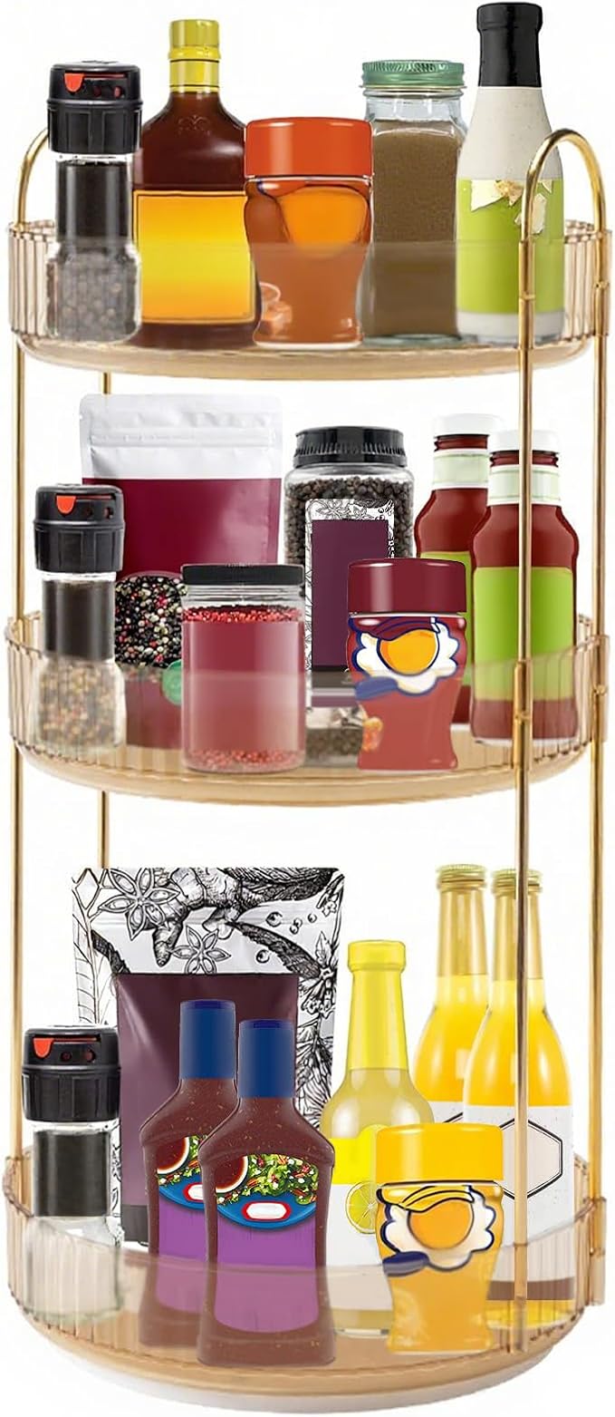 360 Rotating Makeup Organizer, 3 Tier Countertop Storage, Fits Cosmetics - Image 6