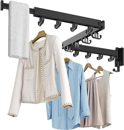 Wall Mount Clothes Drying Rack, Wall Mounted Drying Rack, Upgraded 3-Fold & by Kelisiting