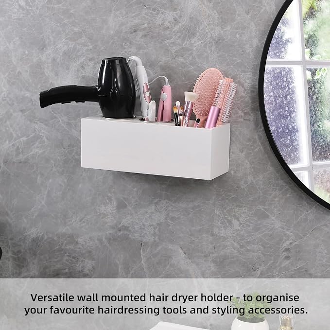 Hair Dryer Countertop Holder, Hair Tool Organizer Wall Mount, Blow Dryer Holder - Image 6