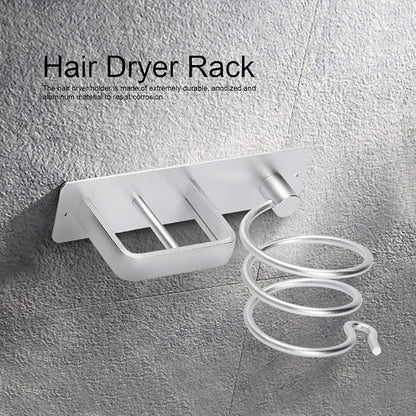 Aluminum Wall Mount Hair Care Hot Styling Tool Storage Organizer Shower Caddy - Image 7