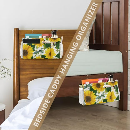 Cute Yellow Sunflowers and Dragonflies Bedside Caddy - Image 7