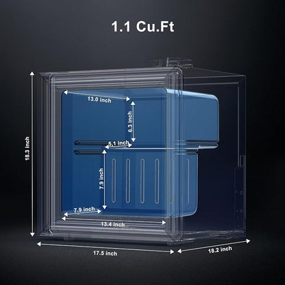Northair Mini Freezer, 1.1 Cu Ft, -8°F to 14°F Glass Door Display, 2 Removable - Image 6