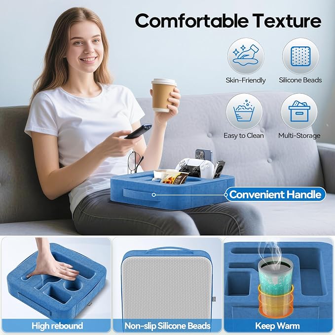 Couch Cup Holder Pillow, Sofa and Bed Caddy - Image 5