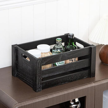 Set of 3 Nesting Wooden Crates, Small Rustic Farmhouse Wood Storage Boxes - Image 9