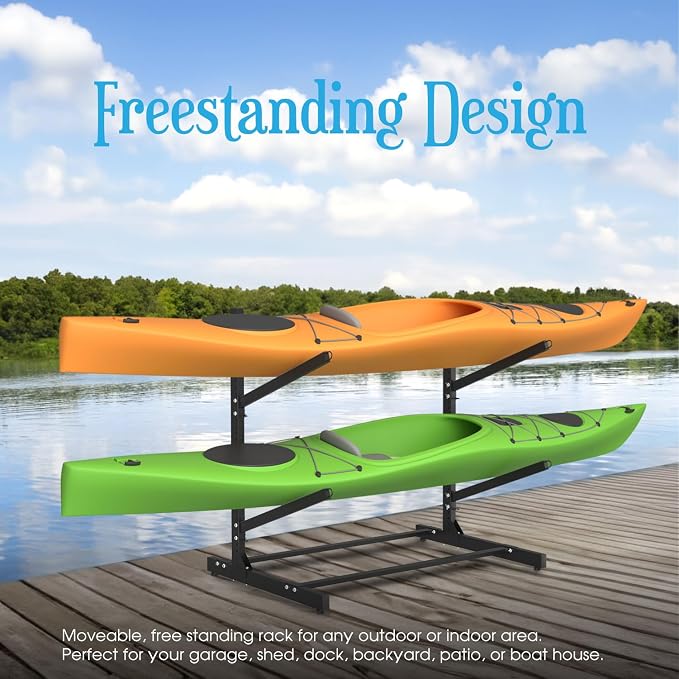 Adjustable Kayak Storage Rack, Freestanding Sup Storage Stand, Weatherproof - Image 7