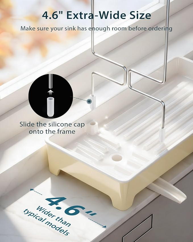 Ceramic-Look Sink Caddy, Rustproof Sponge Holder - Image 4