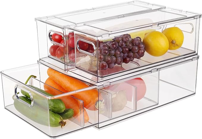 Taiuloo 3 Pack Stackable Refrigerator Organizer Bins by Taiuloo