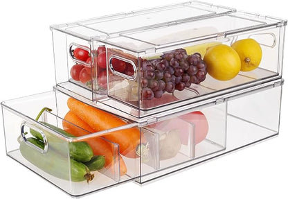 Taiuloo 3 Pack Stackable Refrigerator Organizer Bins by Taiuloo
