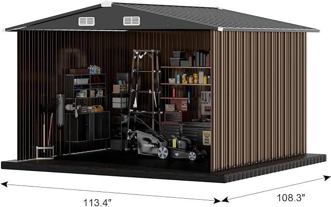 COMHOMA Shed Outdoor Storage Shed Metal, Lockable Doors Tool Sheds - Image 3