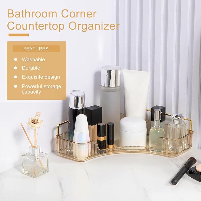 Corner Bathroom Countertop Organizer, Vanity Organizer Trays - Image 4