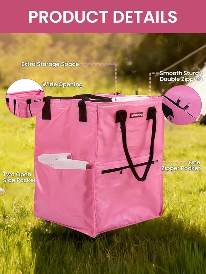 WORKPRO Large Rolling Grocery Bag, 36-Gallon Tote - Image 6
