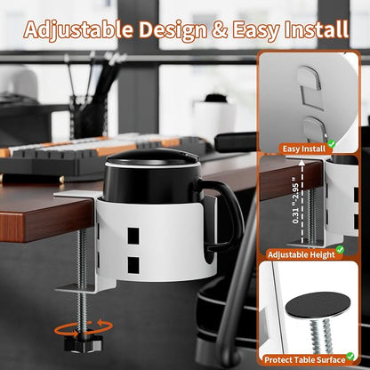 Upgraded Large Desk Cup Holder Clamp, Anti-Spill Cup Holder - Image 3