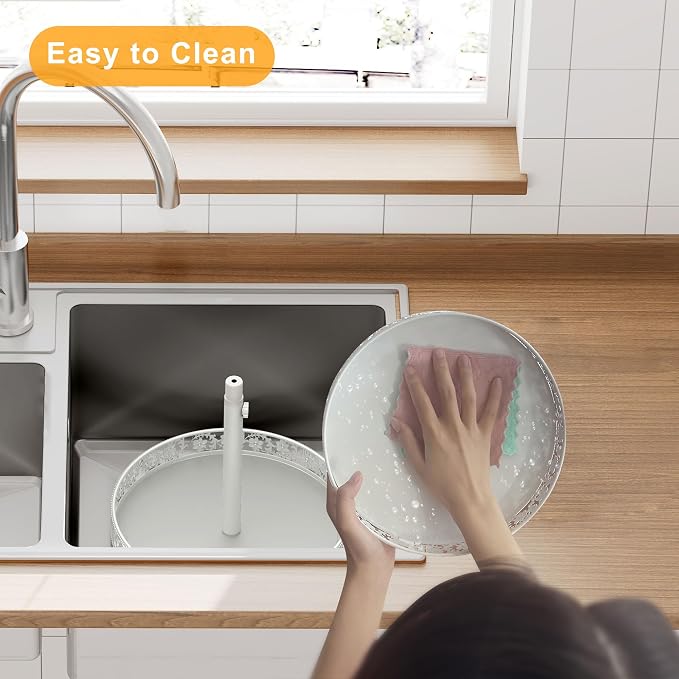 2 Tier Lazy Susan Organizer Turntable, 12 Inch, Easy Assembly & Cleaning - Image 6