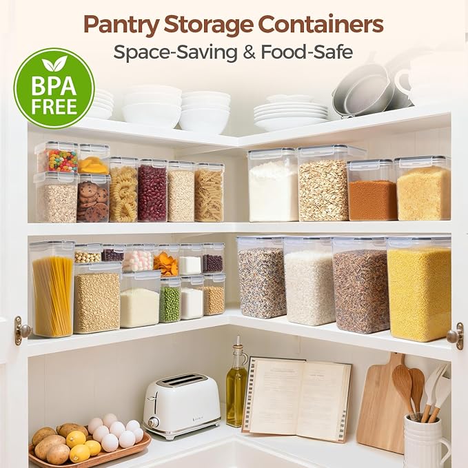 ComSaf Rice Container Set of 2, Large Airtight Food Storage Containers - Image 6
