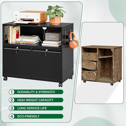 Metal File Cabinet, 2 Drawer Filing Cabinet - Image 7
