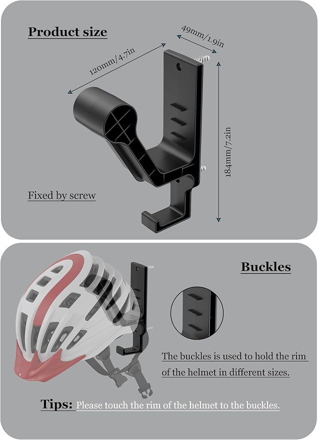 Universal Helmet Wall Mount Organizer 2 Pack, Helmet Rack - Image 2
