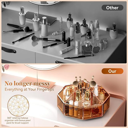 CoralHouse 360° Rotating Makeup Organizer Spinning Vanity Organizer - Image 4