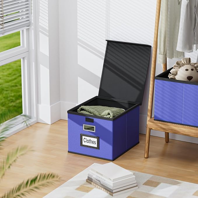 File Organizer Box with Lids, Collapsible File Folder Organizer | File Box with - Image 8