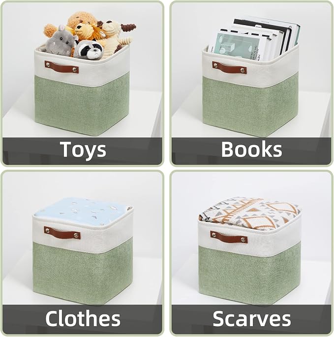 HNZIGE Fabric Cube Storage Baskets Bins Cube Baskets 11x11, Foldable Storage - Image 6