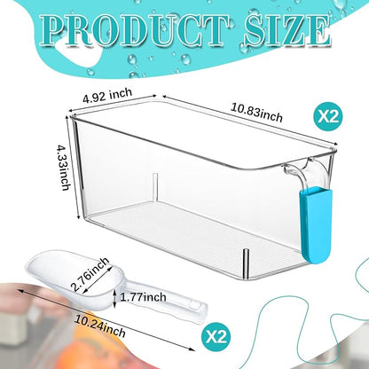 Havawish Ice Storage Bin and Flexible Scoop Set Plastic Freezer Bin - Image 2