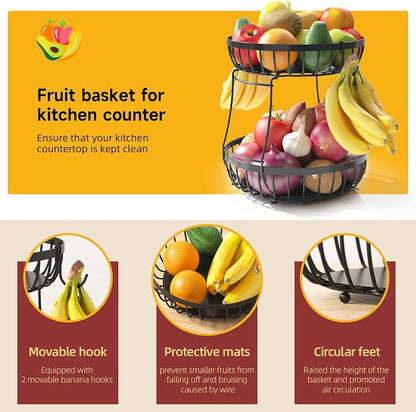 Sevenblue 2 Tier Large Fruit Bowl - Image 3