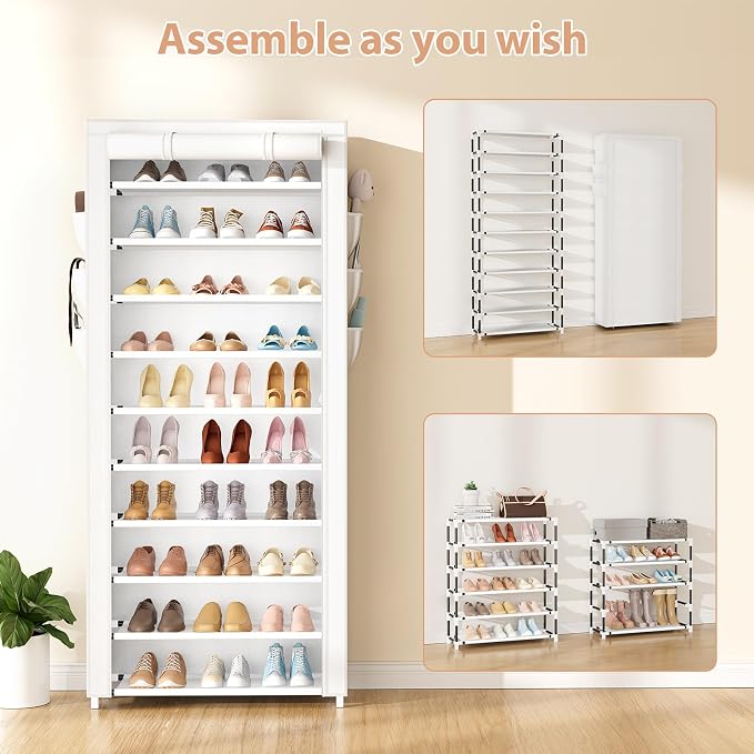 VTRIN Vertical Narrow Shoe Rack Organizer Tall Shoe Rack - Image 5