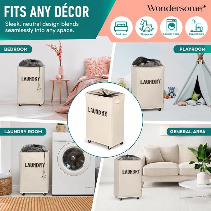 Wondersome Laundry Hamper with Wheels - Image 5