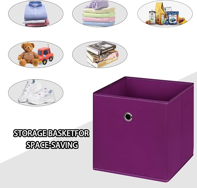 Foldable Storage Cubes Bins, 11 Inch Cloth Storage Cube Fabric Storage Box - Image 3