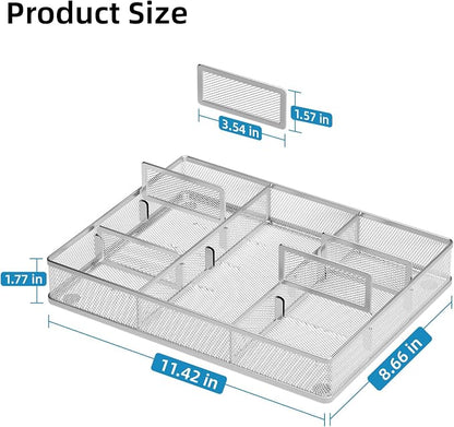 Marbrasse Desk Drawer Organizer, Metal Mesh Drawer Organizer Tray - Image 2