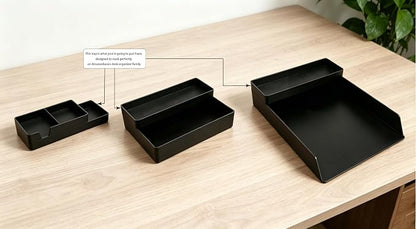 Amazon Basics Rectangular Plastic Desk Organizer, Half Accessory Tray - Image 7