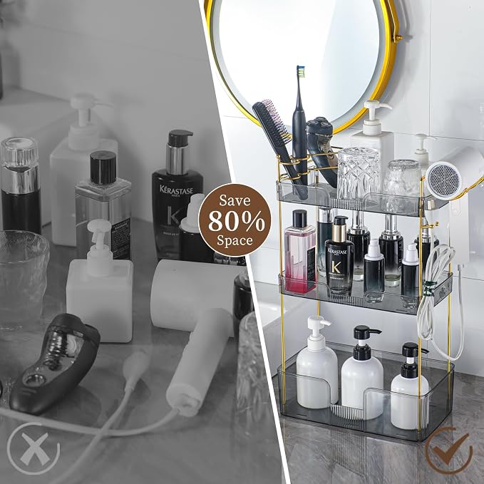YCIA&DONE Bathroom Counter Organizer, Large Makeup Organizer Countertop - Image 3