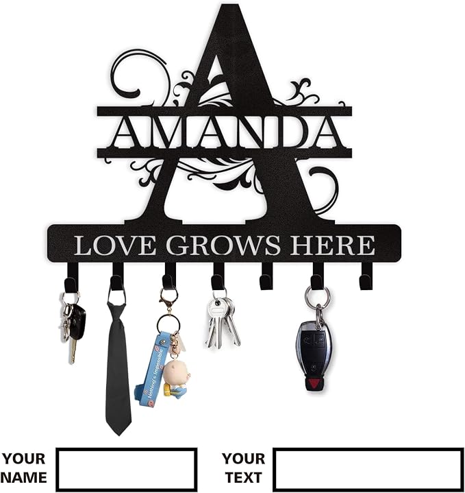Personalized Key Holder for Wall, Custom Name Key Hooks for Wall Organizer - Image 8