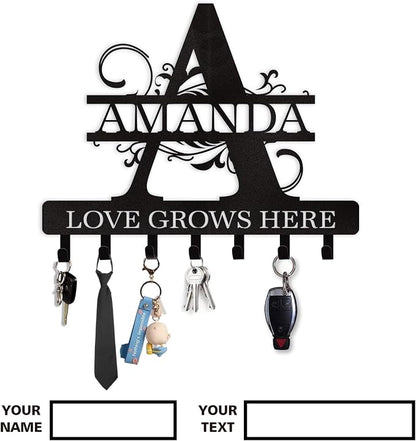 Personalized Key Holder for Wall, Custom Name Key Hooks for Wall Organizer - Image 8